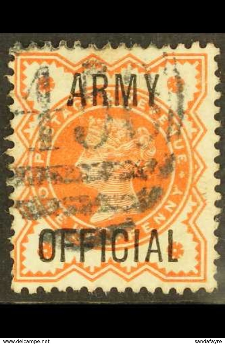 OFFICIALS ARMY ½d Vermillion "OFFICIAL" (SG O41) With Unlisted Short Foot To L , Good Used & Unusual For More Images, Pl - Andere & Zonder Classificatie