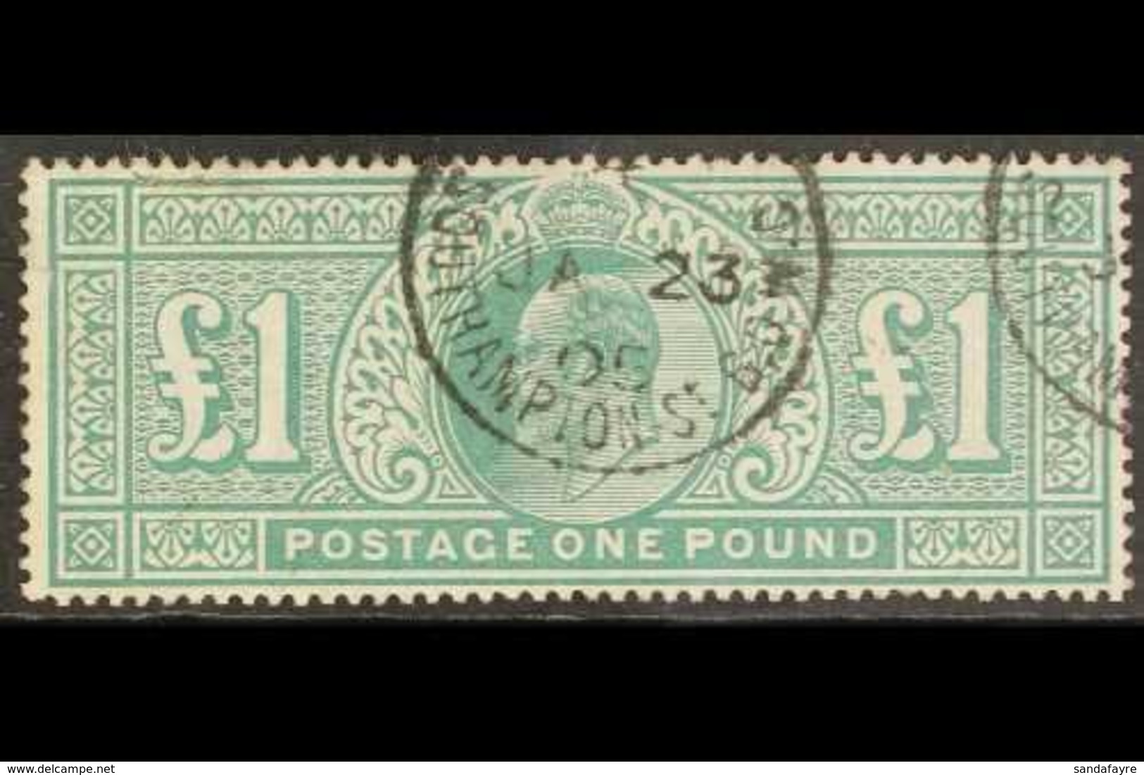 1902 - 10 £1 Dull Blue-green De La Rue, SG 266, Used With Choice Fully- Dated Cds, A Tiny Rub Along Outer Frame Above "£ - Zonder Classificatie