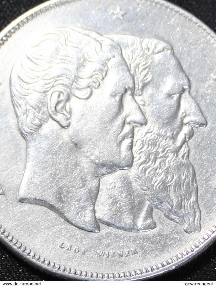 LEOPOLD II. 5 FRANCS 1830-1880 TYPE "CINQUANTENAIRE"   TOP KWALITEIT   4 AFBEELDINGEN - 5 Francs