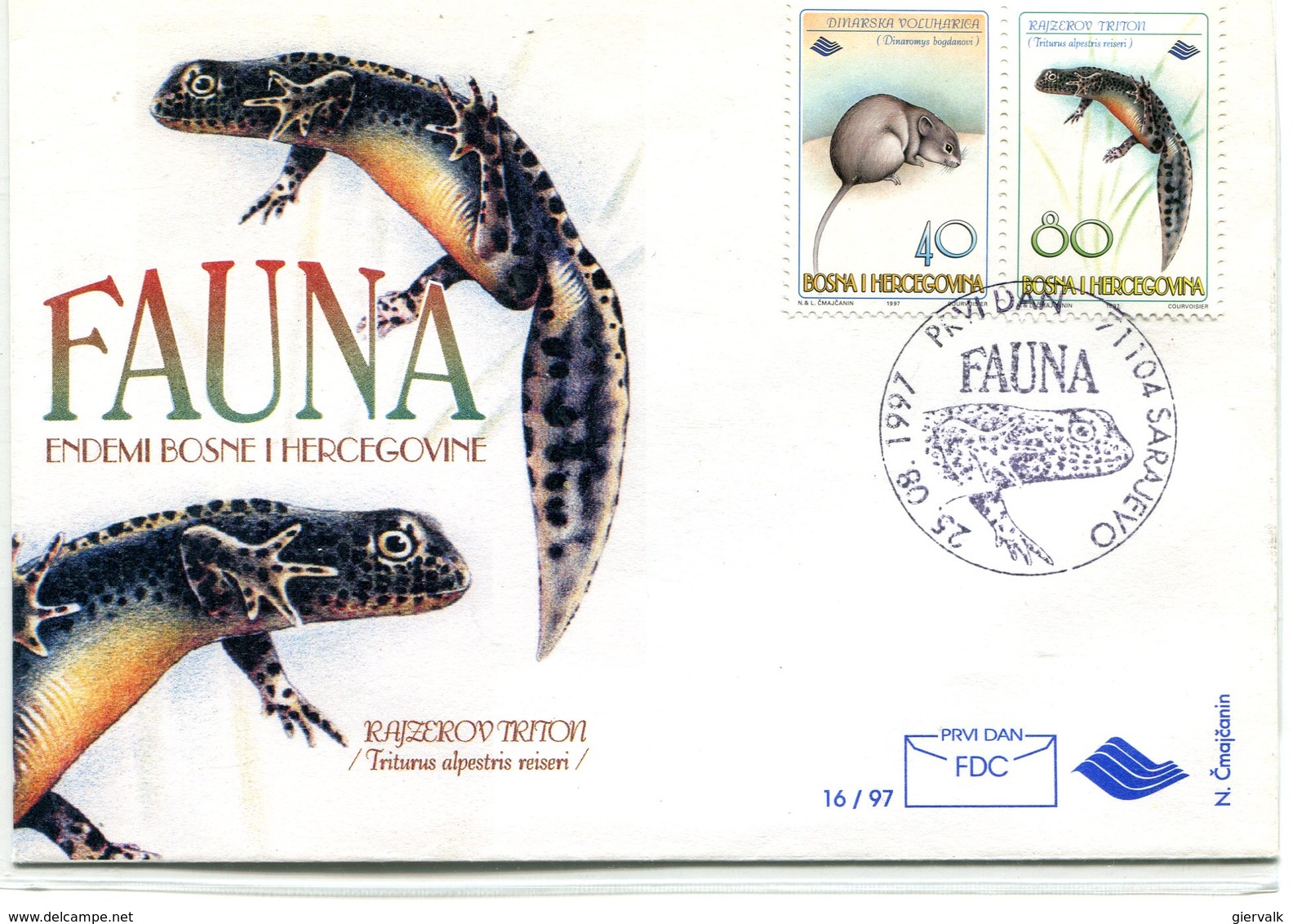 BOSNIA 1997 FDC With SALAMANDER/MOUSE.BARGAIN.!! - Andere & Zonder Classificatie