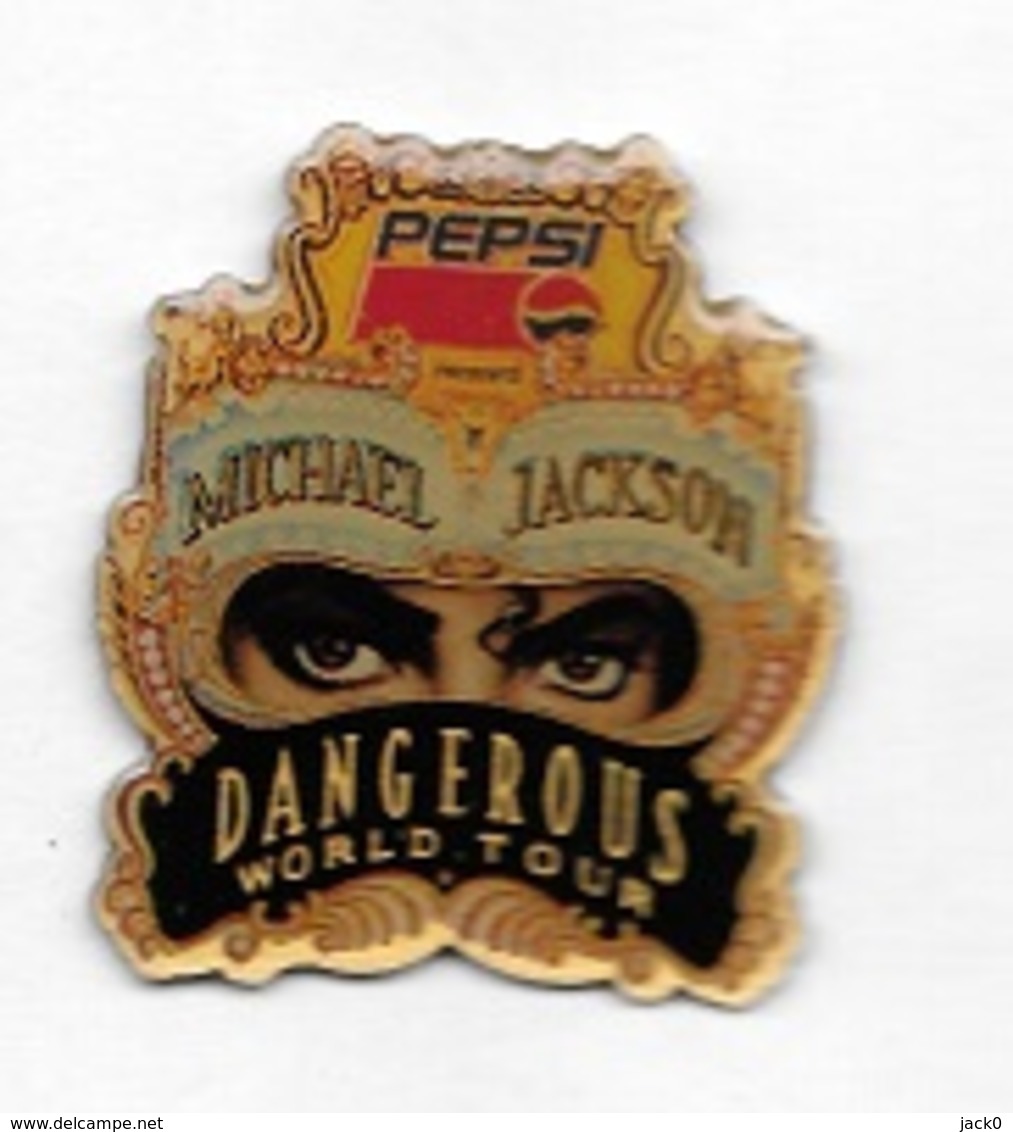 Pin' S  Musique, Chanteur  MICHAEL  JACKSON  DANGEROUS  WORLD  TOUR  Sur  Pub  Boisson  PEPSI - Personajes Célebres