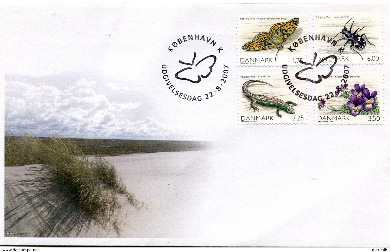 DENMARK 2007 FDC With LIZARD/BUTTERFLY/INSECT.BARGAIN.!! - Andere & Zonder Classificatie