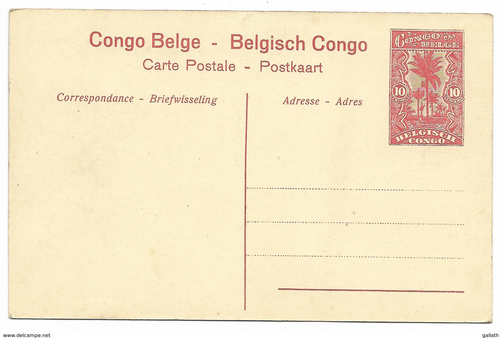 CONGO BELGE - Eléphant - Chasse...  Animé  (Carte-Entier N°53 -10 Cts) - Congo Belge