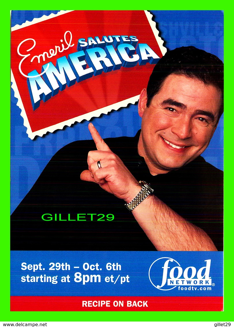 SÉRIES TV - " EMERIL SALUTE AMERICA " ON FOOD NETWORK 2002 - SUPERCARDS - RECIPE OF EMERIL'S BARBECUE SAUCE - - Séries TV