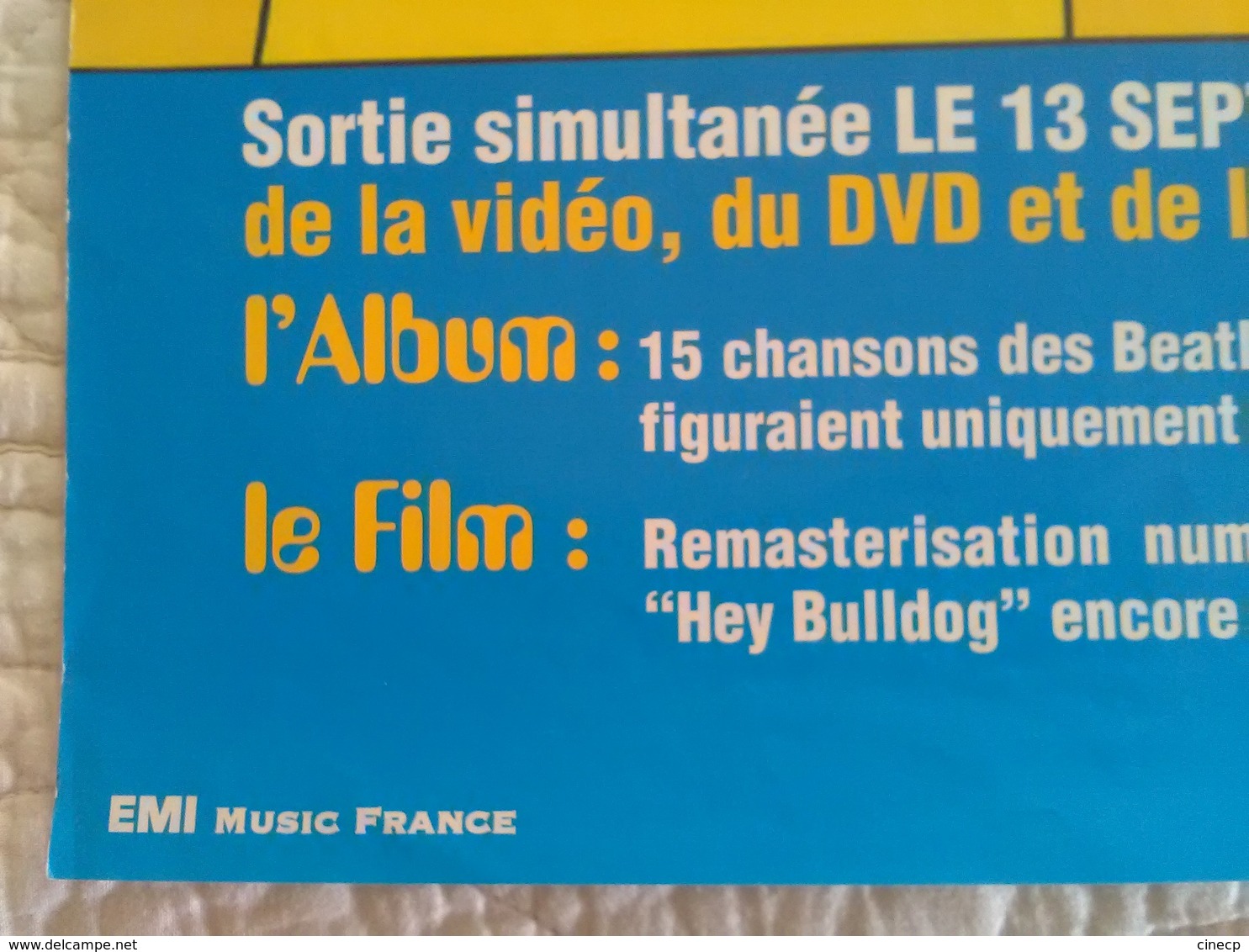 AFFICHE MUSIQUE THE BEATLES YELLOW SUBMARINE - Illustrateur Dessin - Publicité EMI 1999 - Afiches & Pósters