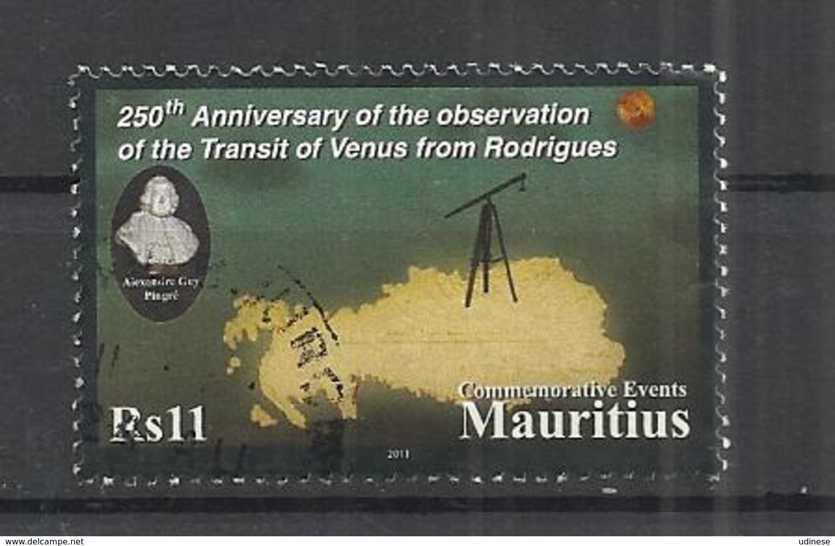 MAURITIUS 2011 - 250 YEARS OF THE OBSERVATION OF THE TRANSIT OF VENUS FROM RORIGUES - USED OBLITERE GESTEMPELT USADO - Mauritius (1968-...)