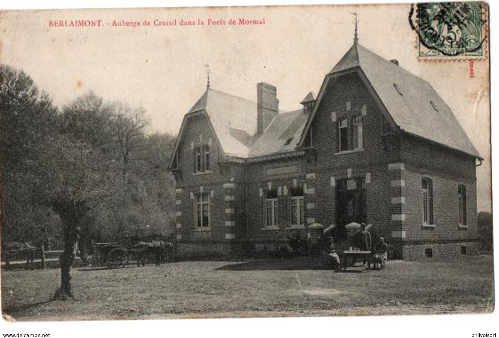 BERLAIMONT AUBERGE DE CROISIL DANS LA FORET DE MORMAL ANIMEE - Berlaimont