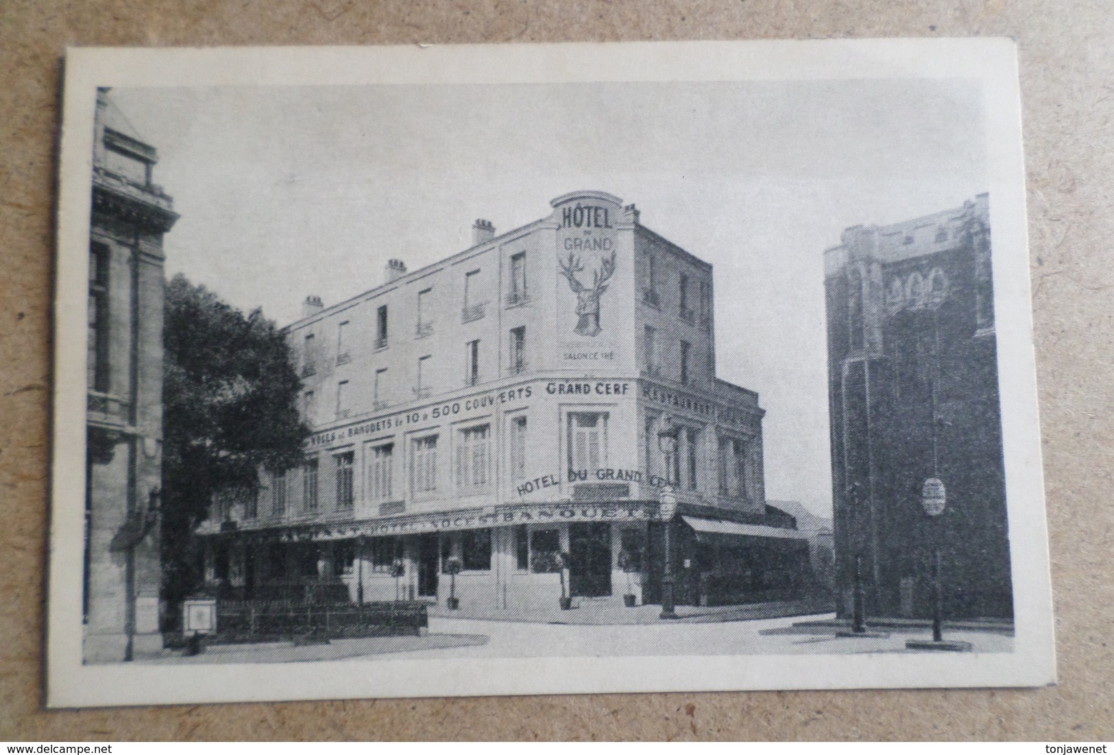 CARTE PUBLICITAIRE CAFE - HOTE - RESTAURANT DU GRAND CERF - Place De La Mairie Saint Denis ( 93 - Obj. 'Souvenir De'