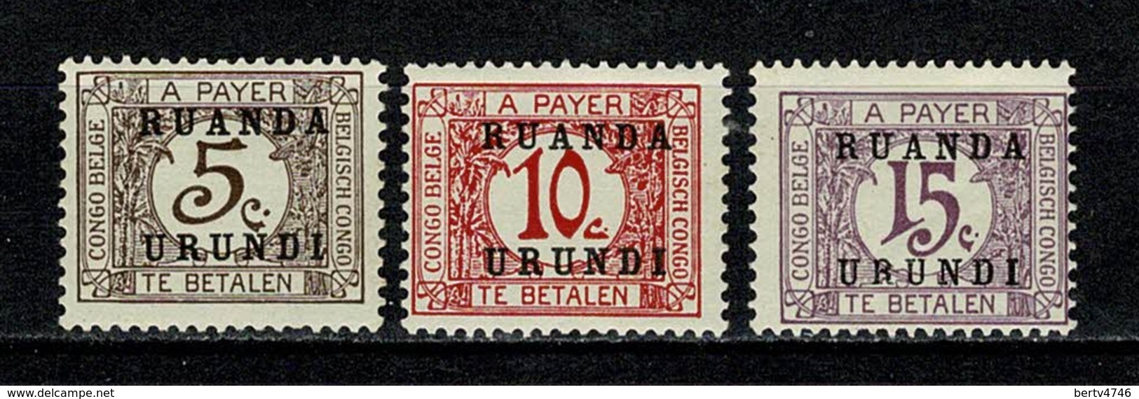 Ruanda Urundi 1924 OBP/COB TX 9**, 10**, 11** MNH - Neufs