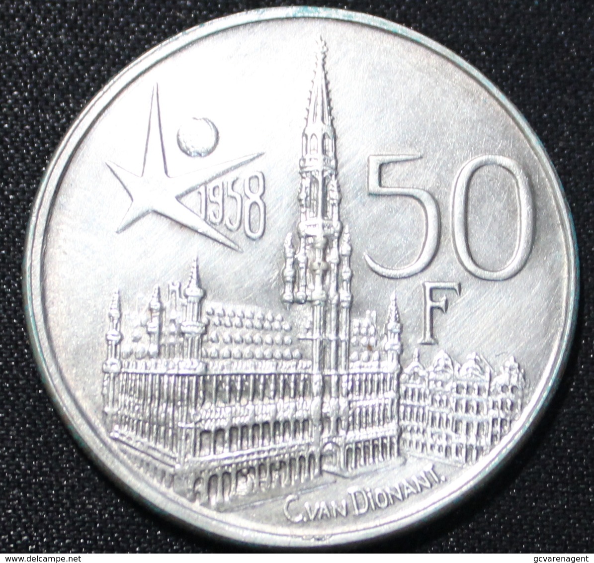 BOUDEWIJN 50 FR  EXPO 1958   PRACHTIGE STAAT 2 SCANS - 50 Francs