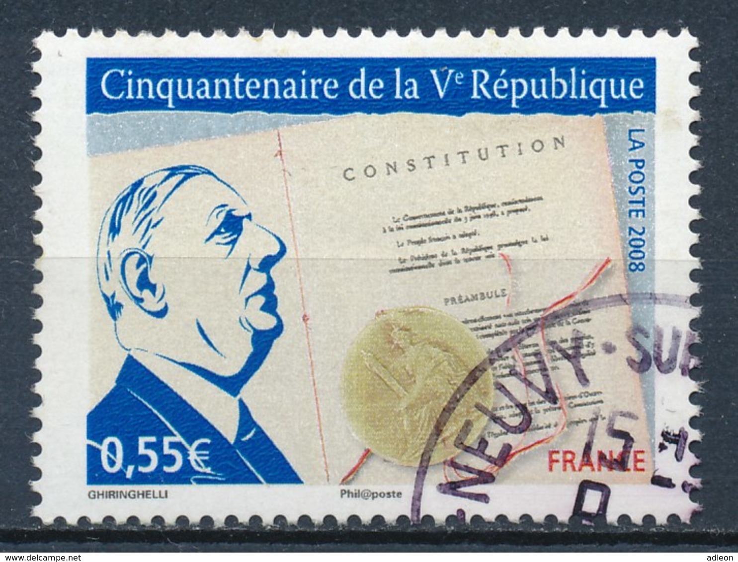 France - Cinquantenaire De La Ve République YT 4282 Obl. Cachet Rond - Oblitérés