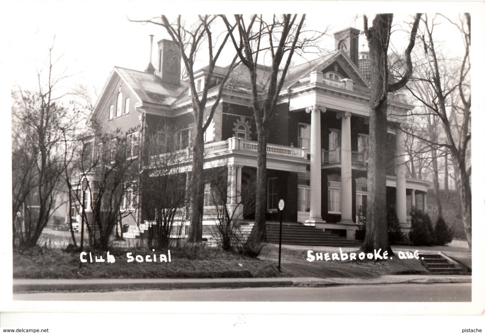B&W RPPC - Real Photo Véritable - Sherbrooke - Club Social Avant L'incendie De 1954 - 2 Scans - Sherbrooke