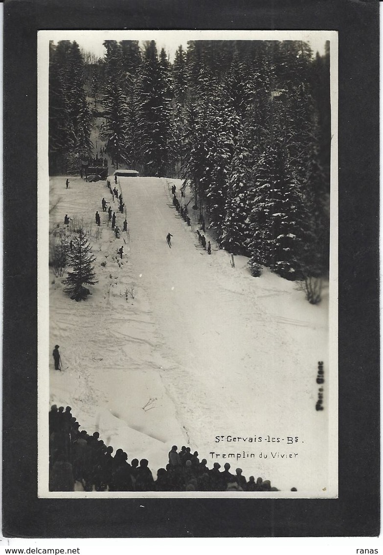 CPA Ski Patinage Sport D'hiver De Neige écrite Saint Gervais Haute Savoie Tremplin Du Vivier - Sports D'hiver