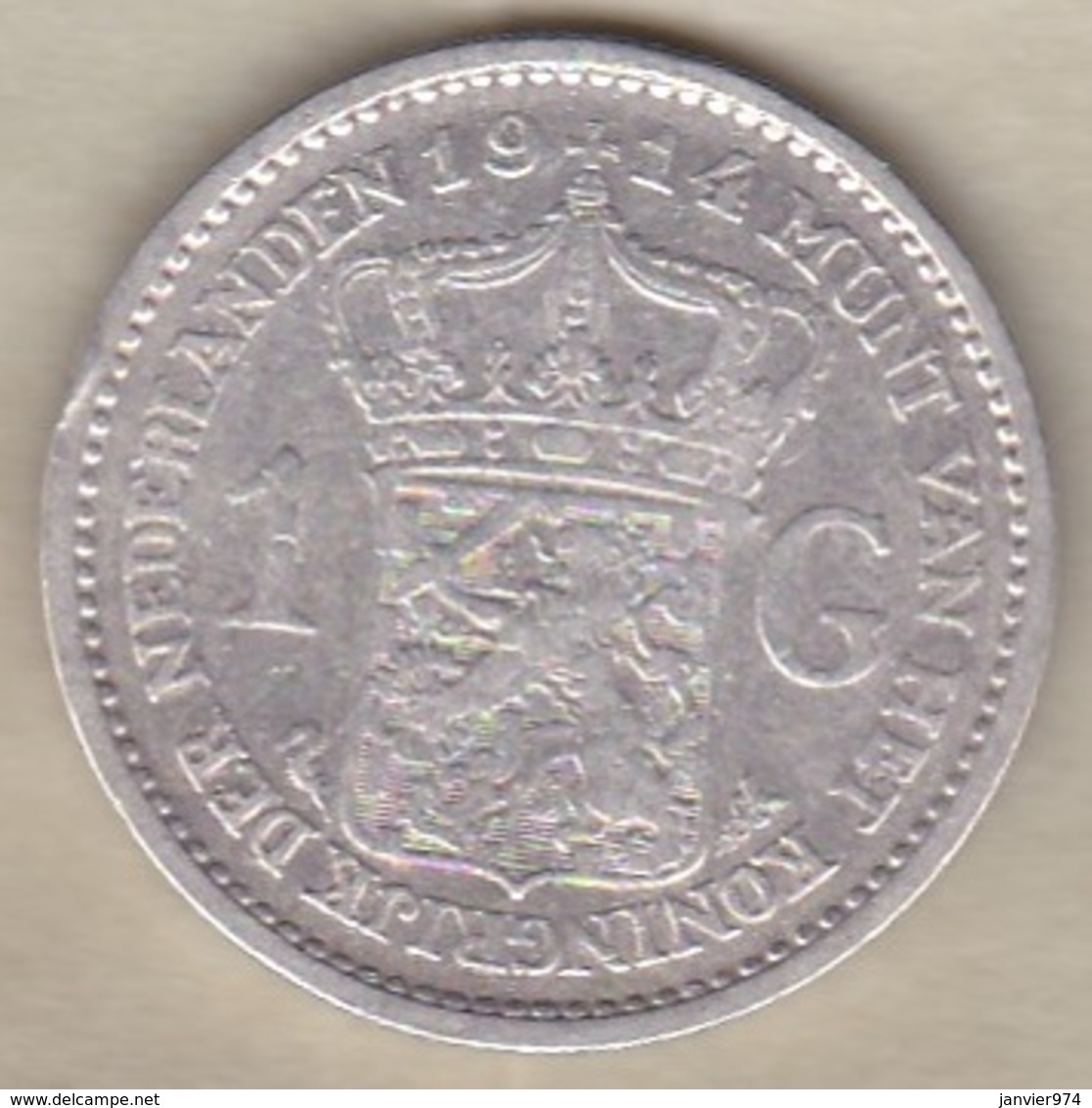 Pays-Bas, 1 Gulden 1914 , WILHELMINA I , En Argent - 1 Gulden
