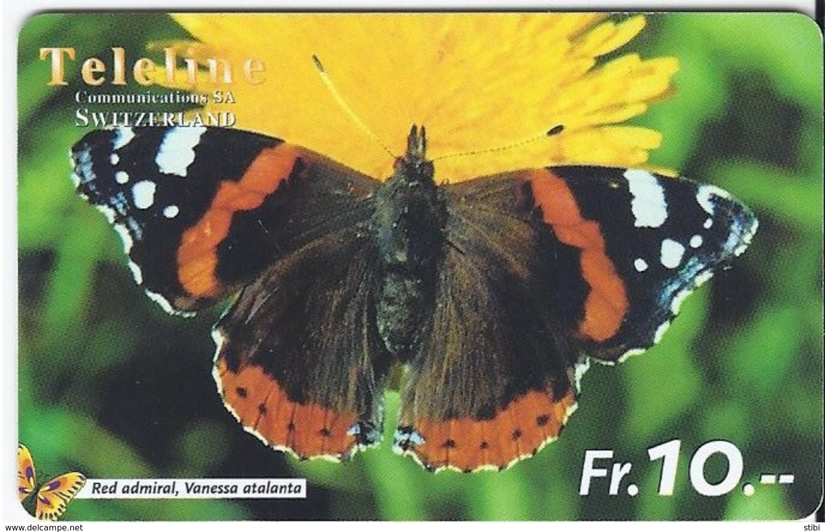 SWITZERLAND - TELELINE - BUTTERFLY - RED ADMIRAL VANESSA ATALANTA - Schweiz