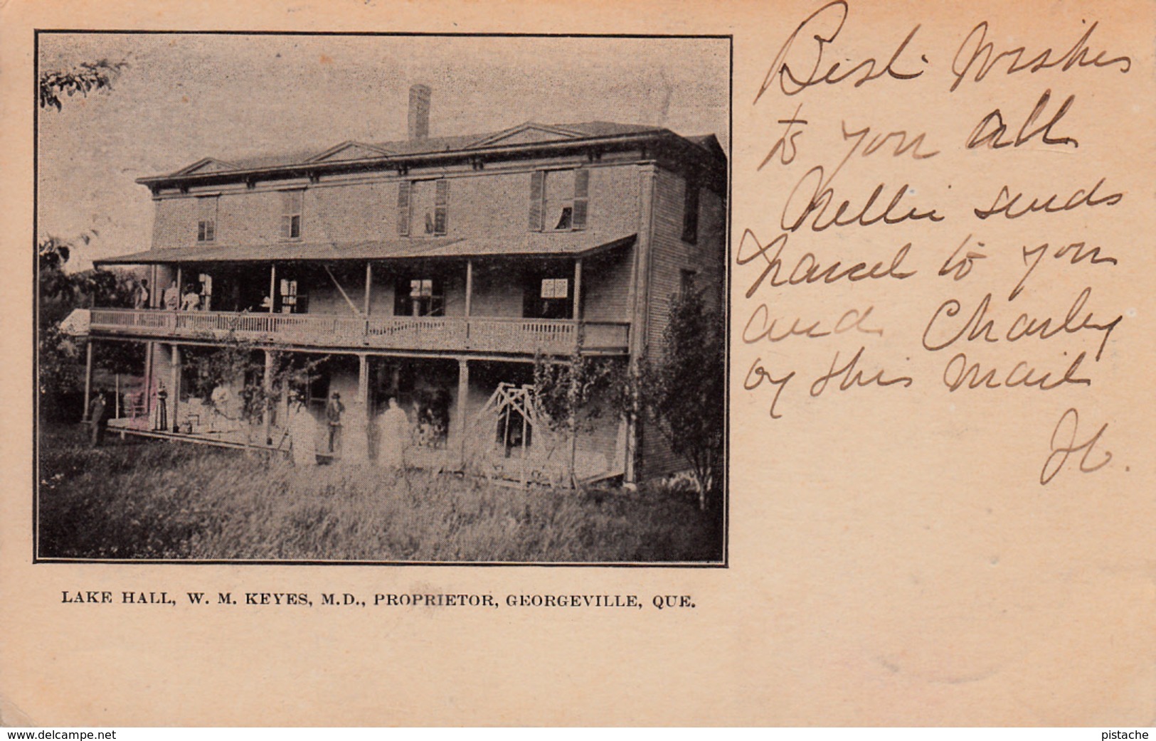 Georgeville Québec Near Memphremagog Magog - Lake Hall - W.M. Keyes Proprietor - Animated Animée - 2 Scans - Other & Unclassified