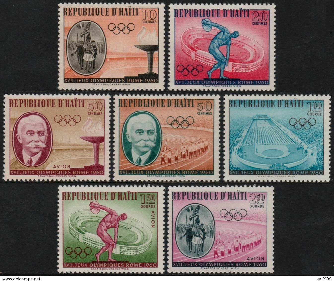 ~~~ Haiti 1960 - Jeux Olympiques Rome  - Mi. 629/635 ** MNH  ~~~ - Haiti