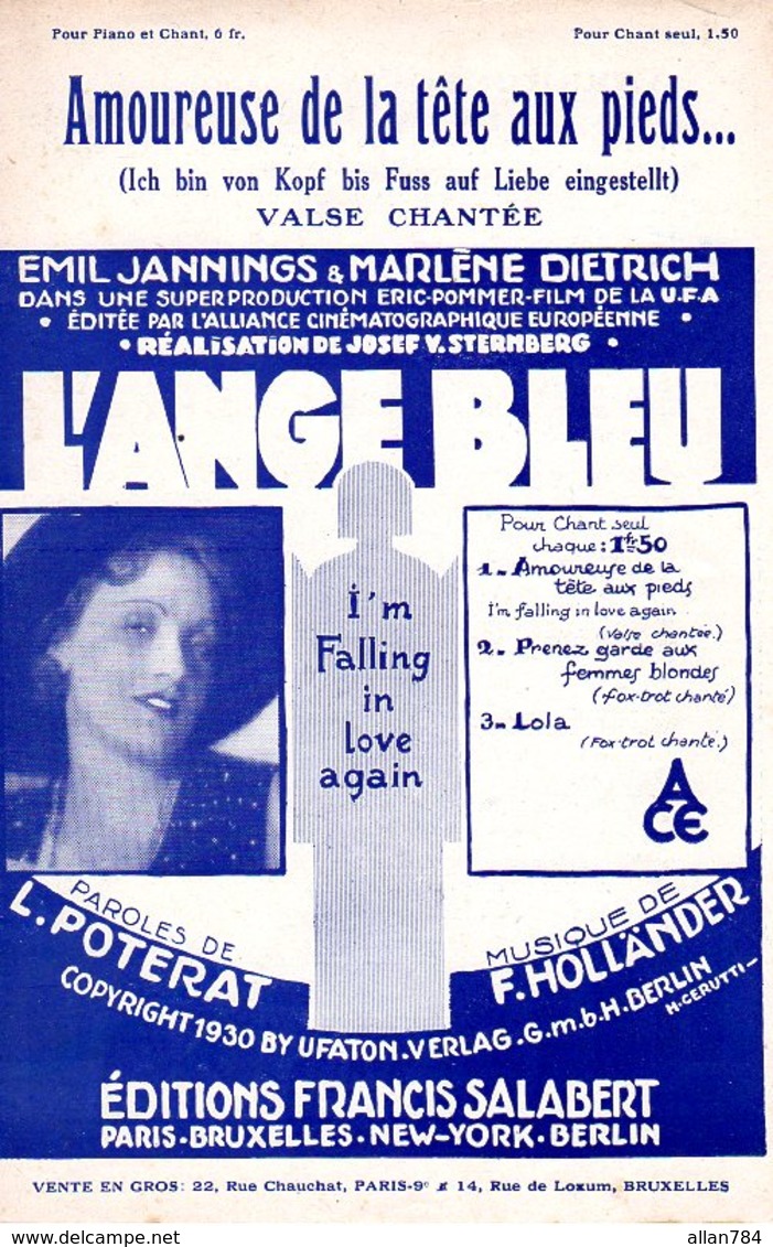 MARLENE DIETRICH - L'ANGE BLEU - 1930 - AMOUREUSE DE LA TETE AUX PIEDS - ETAT PROCHE DU NEUF - CARTE PHOTO CADEAU - - Compositeurs De Musique De Film