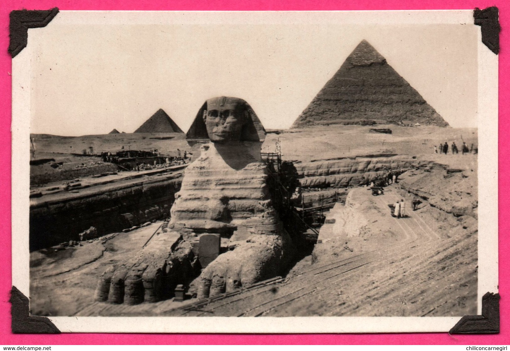 Petite Photo - Mignonnette - Chromo - Egypte - Le Caire - Cairo - The Excavated Sphinx - Animée - 9 X 6 Cm - Cairo