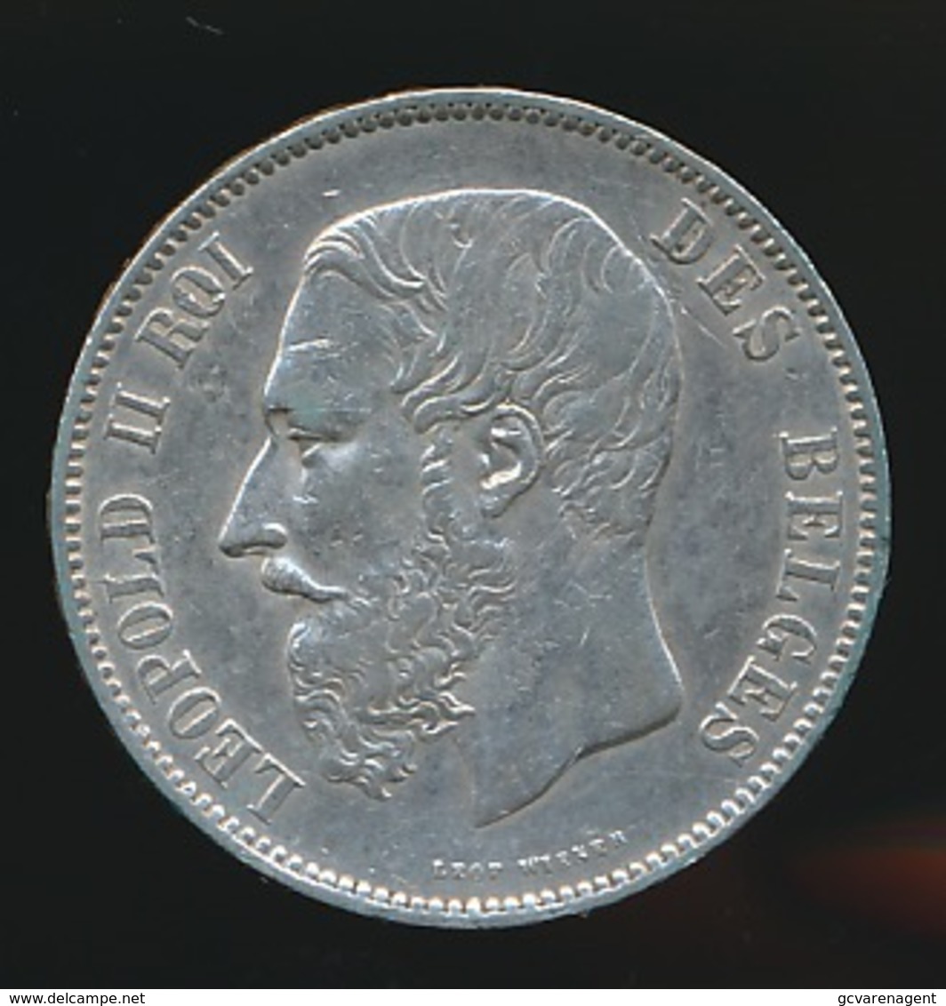 BELGIE LEOPOLD II  5 FRANC  1870    TOP KWALITEIT  2 SCANS - 5 Francs