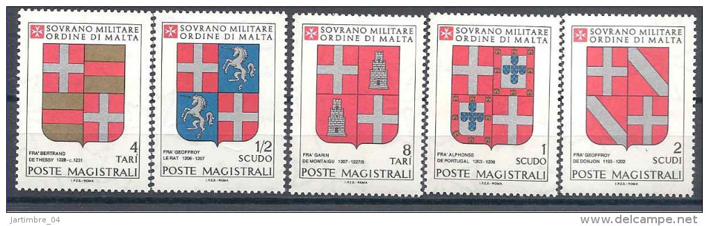 1980 ORDRE MALTE 178-82 **  Armoiries - Malte (Ordre De)