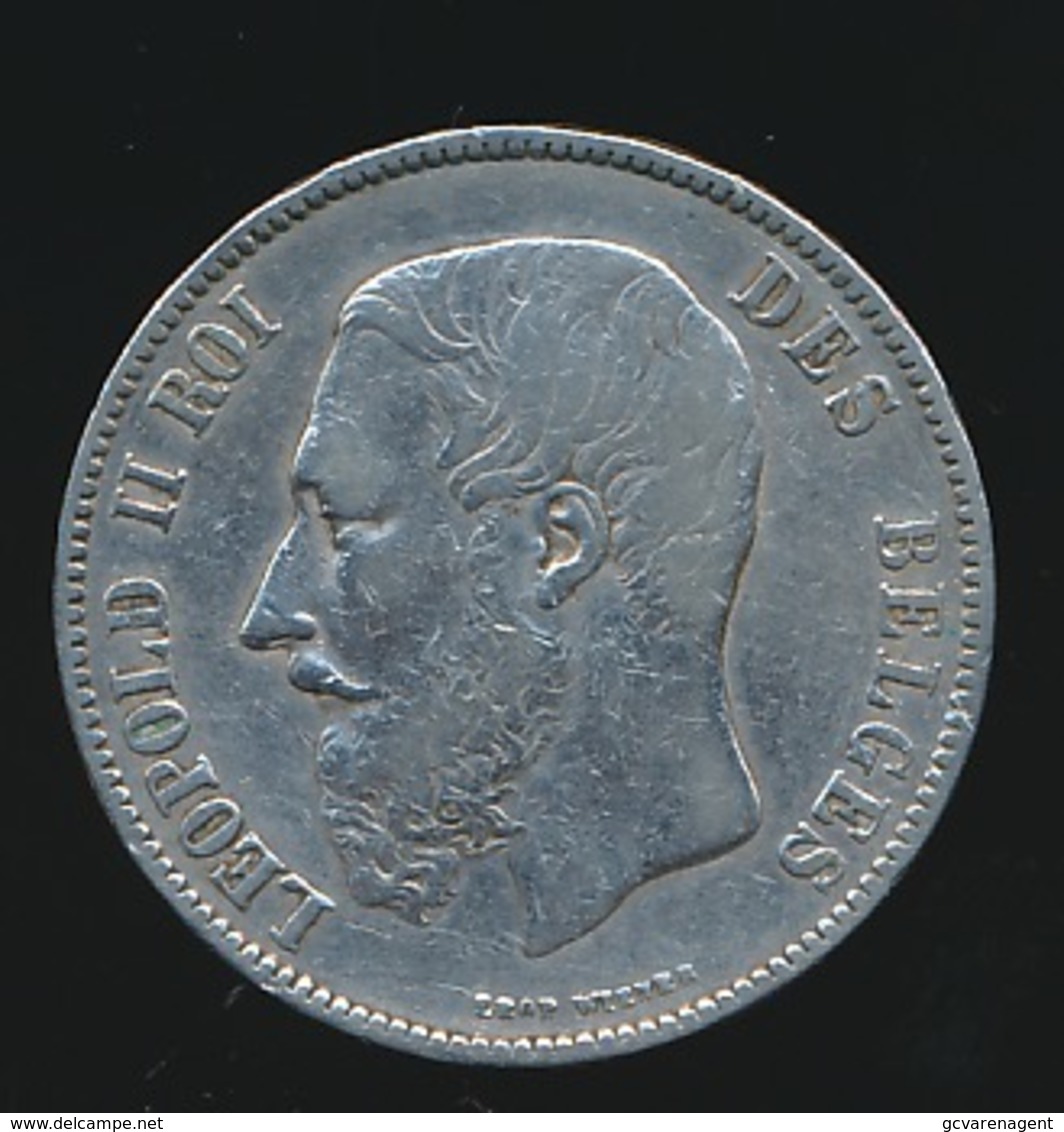 BELGIE LEOPOLD II  5 FRANC  1871    TOP KWALITEIT  2 SCANS - 5 Francs