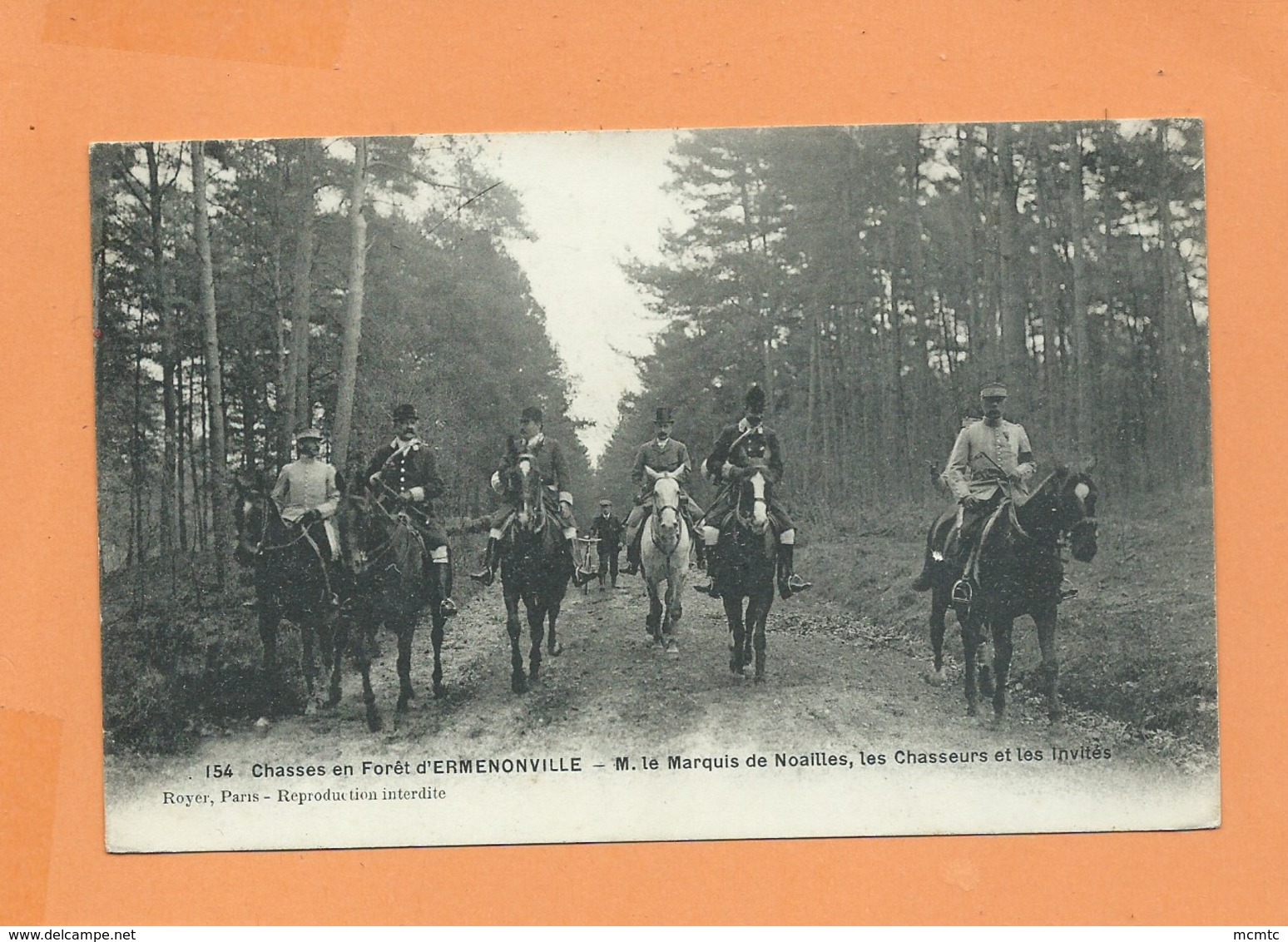 CPA  -  Chasses En Forêt D'  Ermenonville - M. Le Marquis De Noailles,les Chasseurs Et Les Invités -( Chasse à Courre ) - Ermenonville