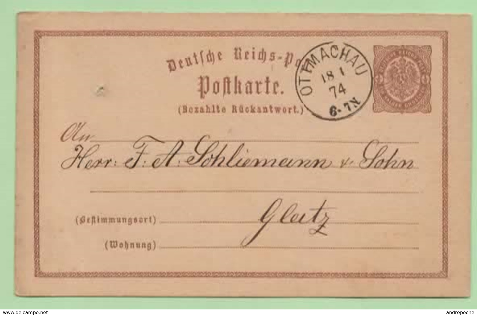 ENTIER POSTAL - Oblitéré  OTTMACHAU 1874 - - Autres & Non Classés