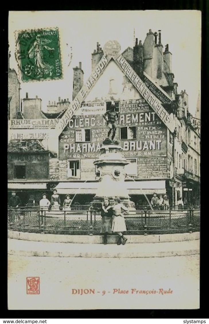 CPA 21 DIJON N°9 PLACE FRANCOIS RUDE ANIMEE COMMERCE 1908 EDIT ?? DIJON - Dijon