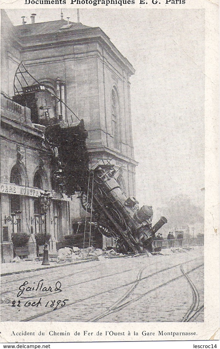 GARE MONTPARNASSE Accident Du Chemin De Fer De L'Ouest Gaillard 1895 Documents Photographique EG PARIS 1904 - Pariser Métro, Bahnhöfe
