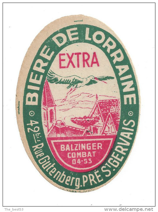 Etiquette De  Bière  Extra  - De Lorraine  -  Le Pré Saint Gervais  (93) - Bière