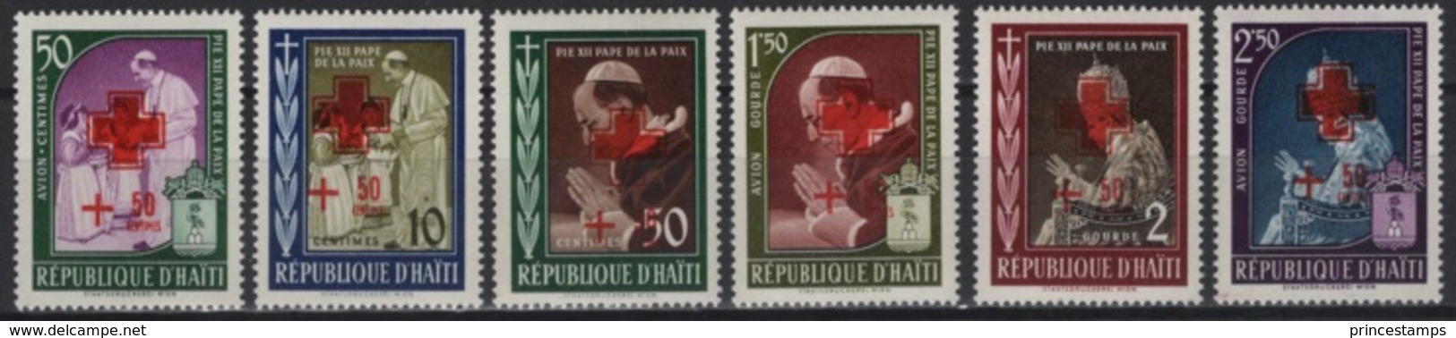 Haiti (1959) Yv. 415/17 + Av. 164/66  /  Popes - Religion - Red Cross - Croix Rouge - Pausen