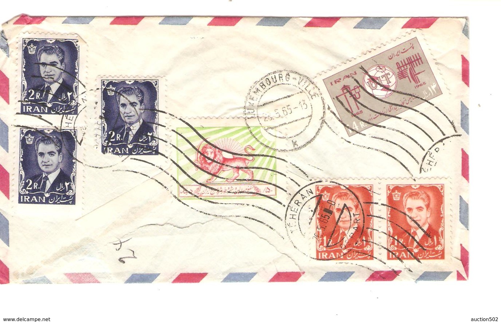 Iran Registered Air Mail Cover Teheran 1965 To Grand Duché De Luxembourg PR3878 - Iran