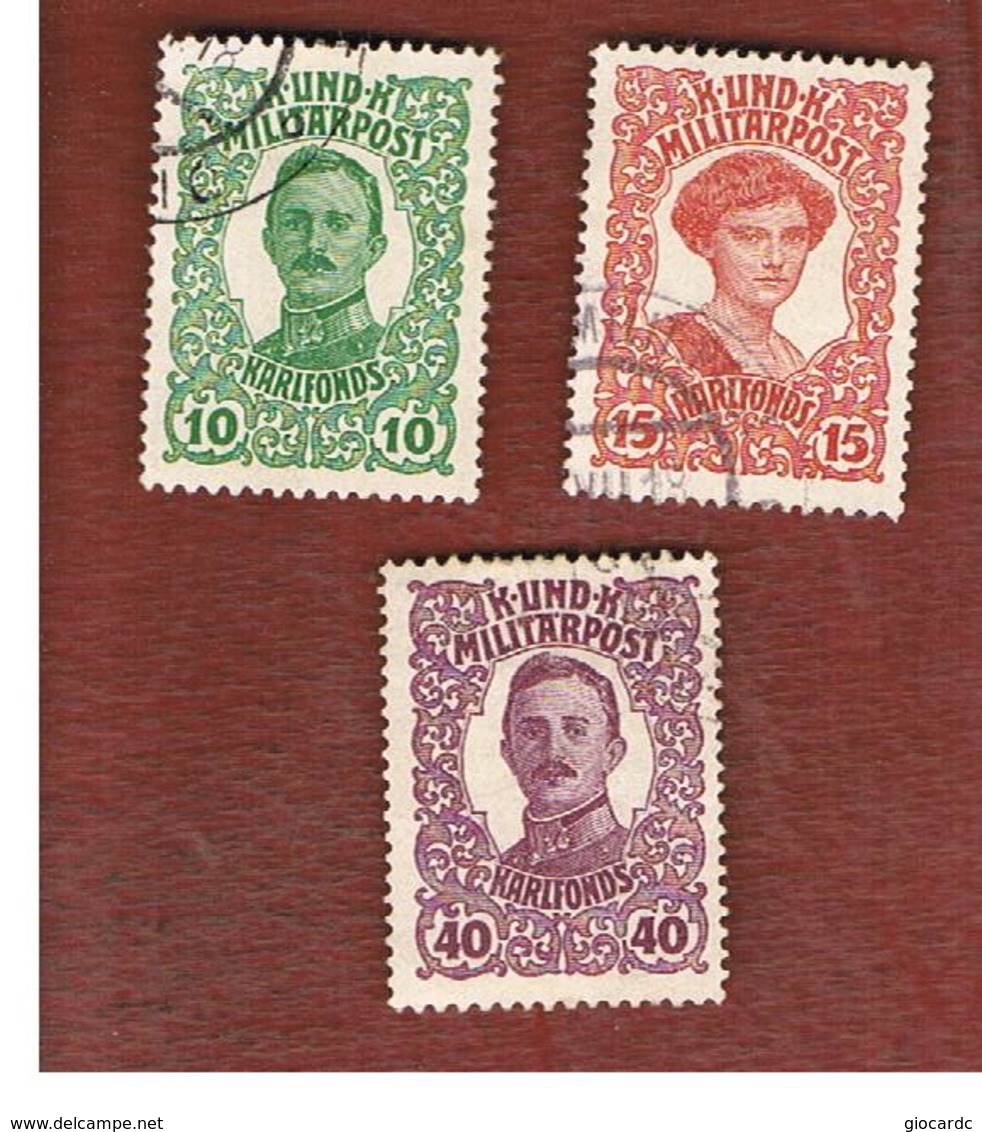 BOSNIA ERZEGOVINA (HERZEGOVINA)   - SG 436.438 - 1918 EMPEROR' S WELFARE FUNDS (COMPLET SET OF 3)  -   USED - Bosnia Erzegovina