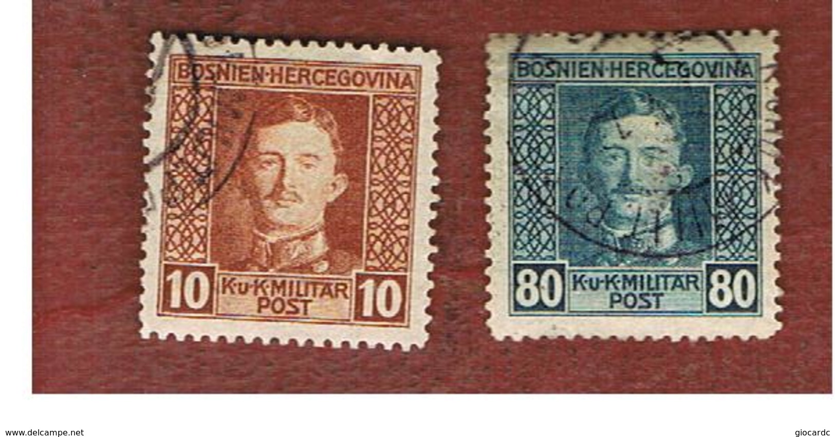 BOSNIA ERZEGOVINA (HERZEGOVINA)   - SG 419.428 - 1918 EMPEROR CHARLES  -   USED - Bosnia And Herzegovina