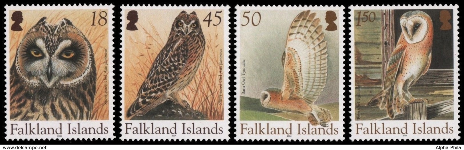 Falkland 2004 - Mi-Nr. 915-918 ** - MNH - Eulen / Owls - Falkland Islands