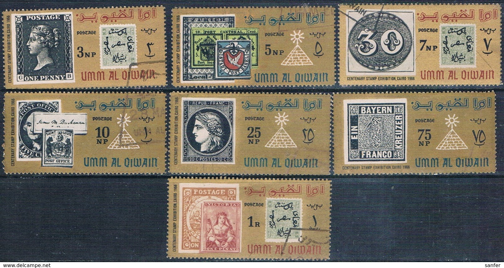 Umm Al-Qiwain 1966   -  Michel  55 / 58 + 60 + 62 / 63  ( Usados ) - Umm Al-Qiwain