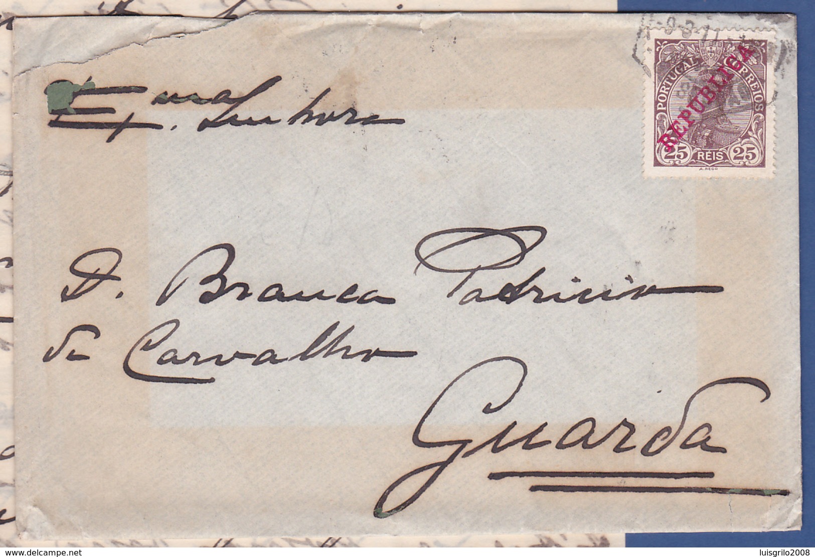 COVER + LETTER - Lisboa Central To Guarda / Cancel - Mar. 1911 - Lettres & Documents