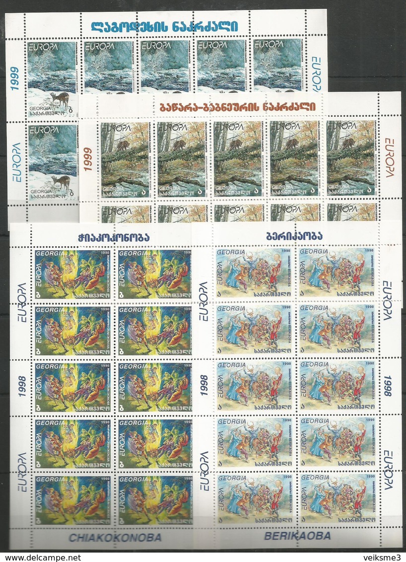 2pcs GEORGIA - MNH - Europa-CEPT - Animals - Art - 1998 - 1999 - 1999