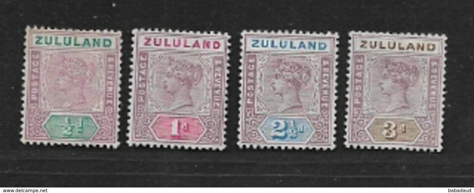 South Africa,   Zululand, 1894, 1/2d, 1d, 2 1/2d, 3d, MH* - Zululand (1888-1902)