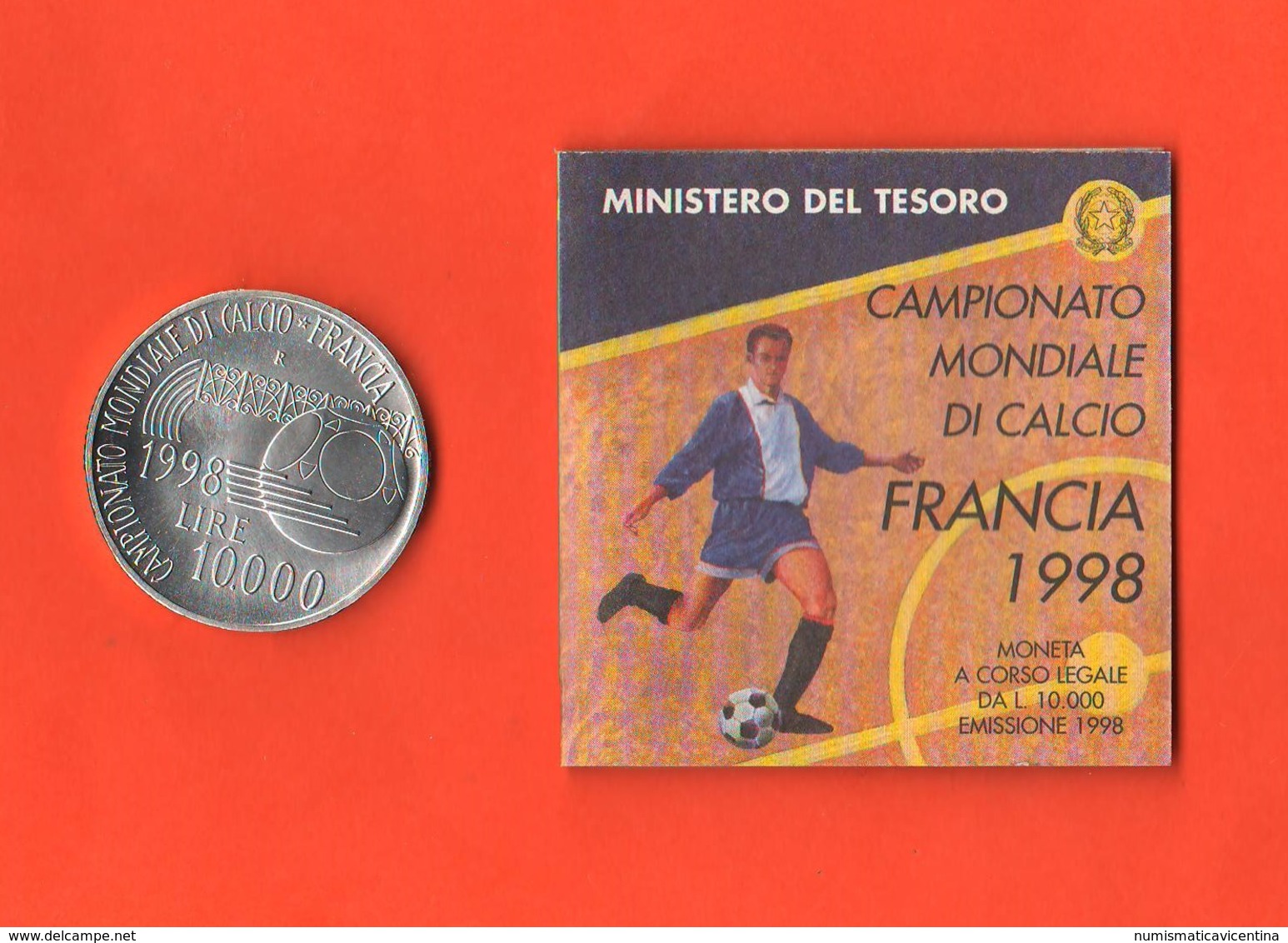 10000 Lire 1998 Mondiali Calcio Coupe Du Monde De Soccer World Cup Soccer Copa Del Mundo De Fútbol France Francia - 10 000 Lire