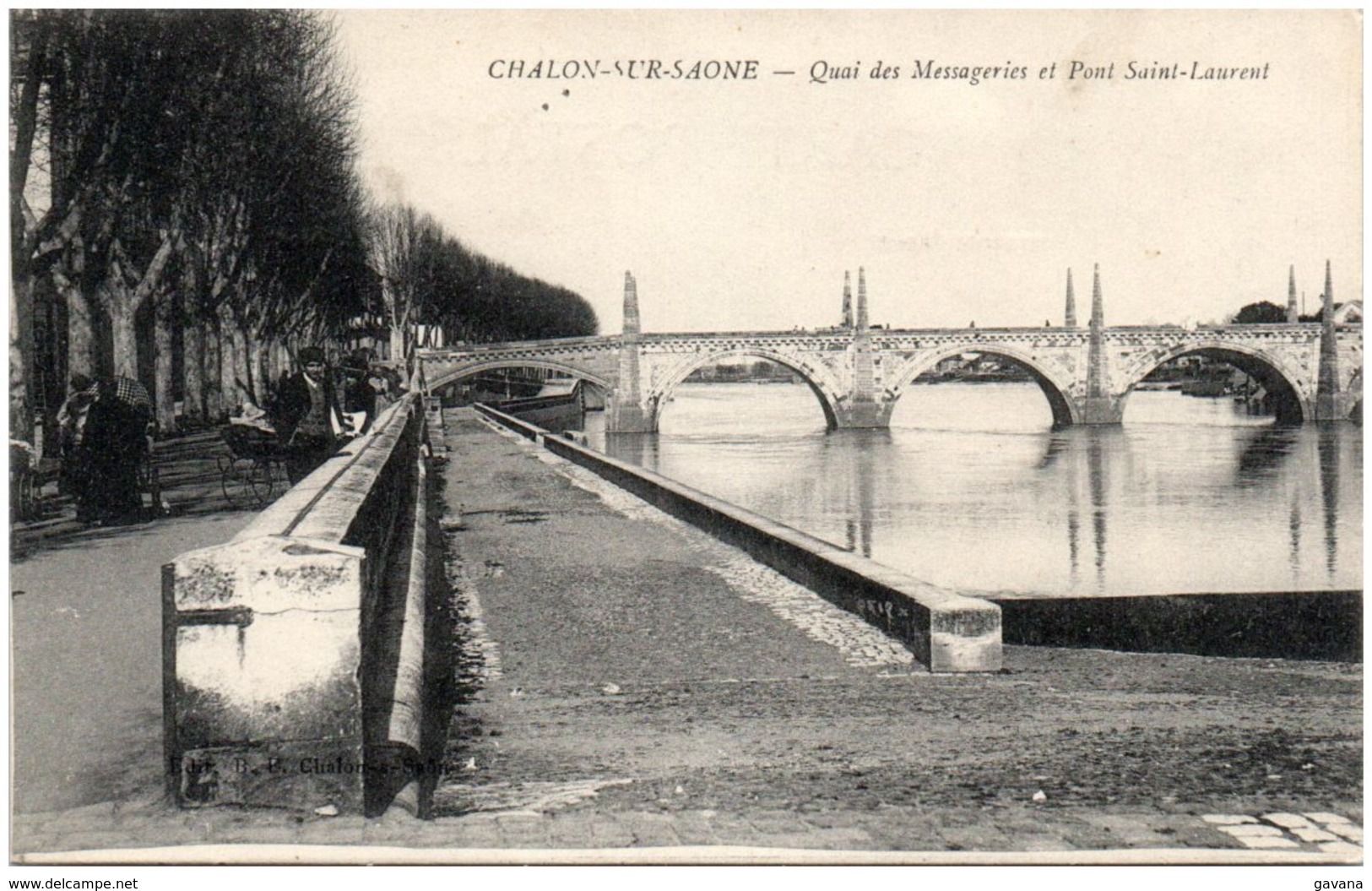 71 CHALON-sur-SAONE - Quai Des Messageries Et Pont Saint-Laurent - Chalon Sur Saone