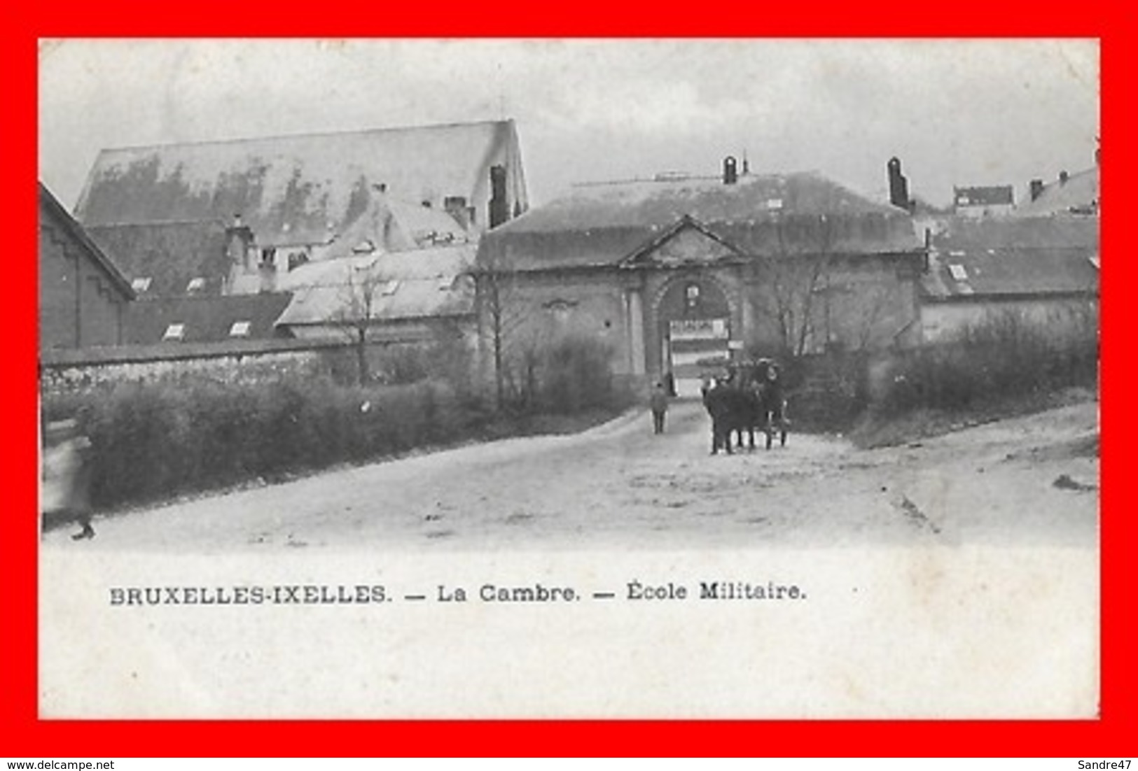 CPA BRUXELLES-IXELLES (Belgique)  La Cambre. Ecole Militaire, Animé, Attelage...D499 - Altri & Non Classificati