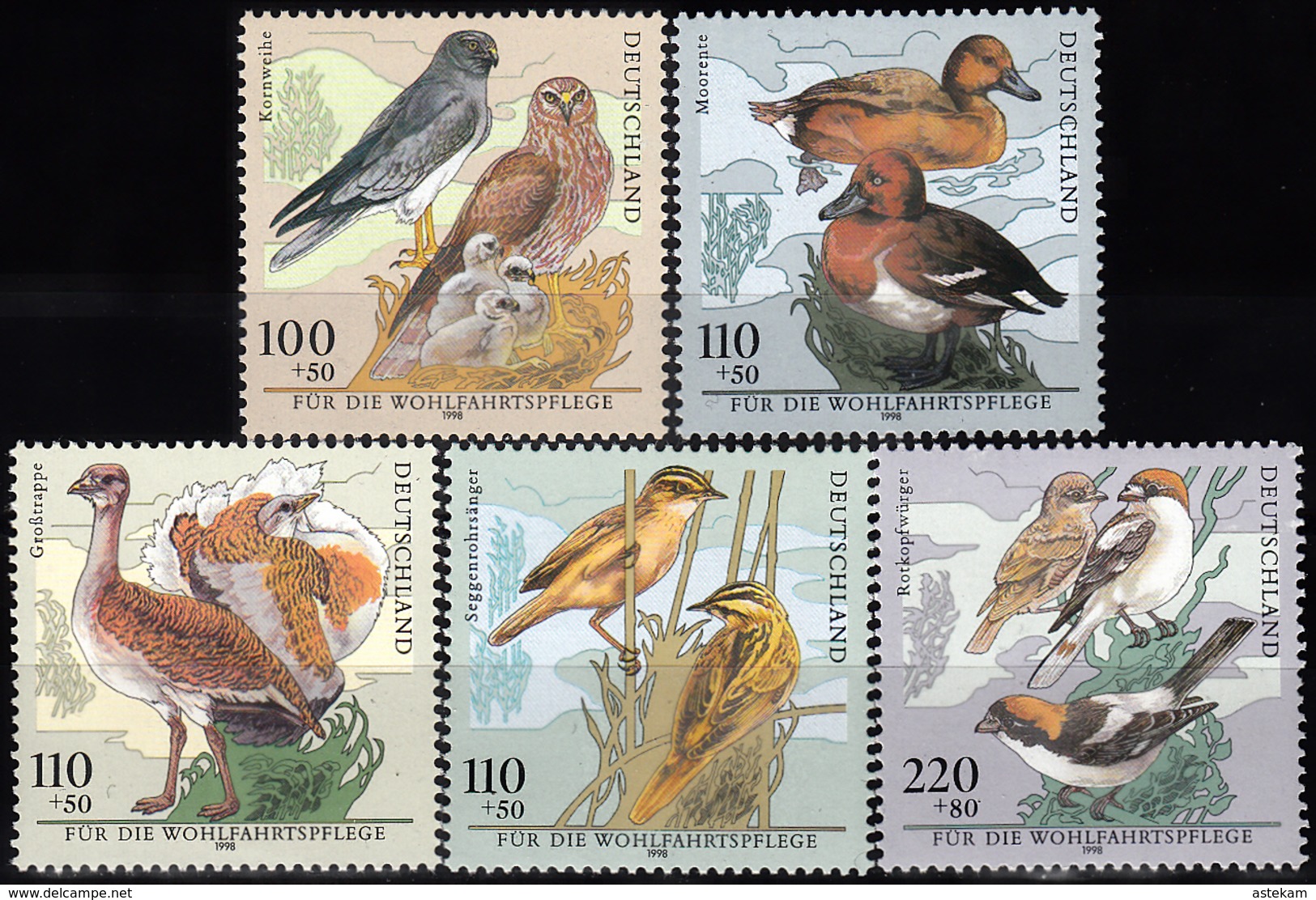 GERMANY 1998, FAUNA, BIRDS, COMPLETE, MNH SET In GOOD QUALITY, *** - Ungebraucht