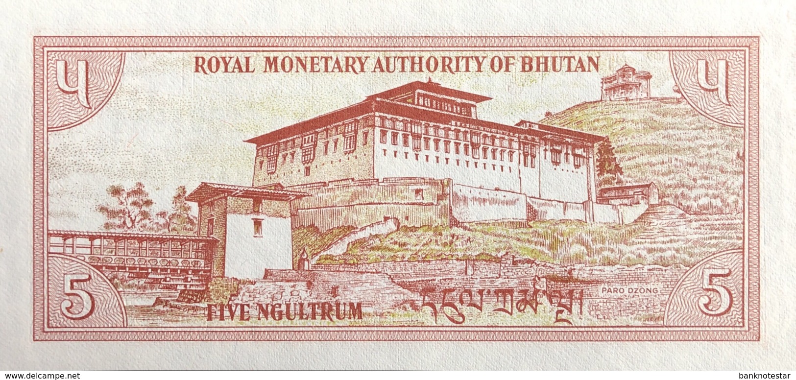 Bhutan 5 Ngultrum, P-14a (1985) - UNC - Bhután