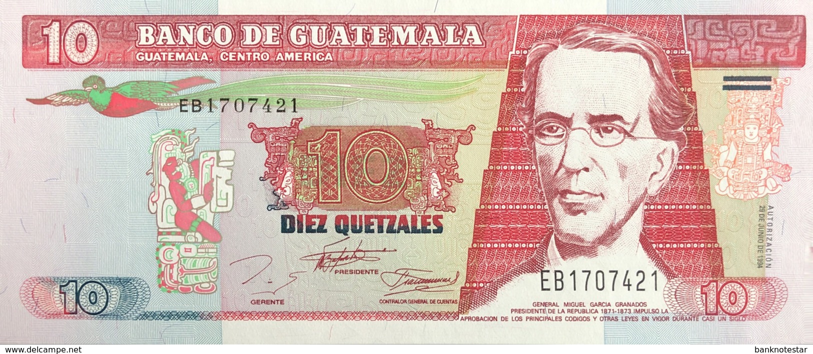 Guatemala 10 Quetzales, P-91 (29.6.1994) - UNC - Guatemala