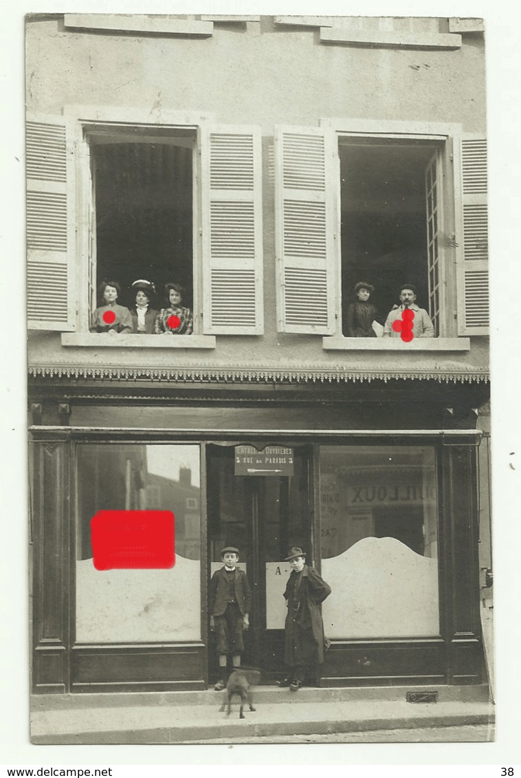 BRIOUDE Carte Photo  MAGASIN 40 RUE SEBASTOPOL(actuel GENERALI) Reflet Epicerie Dans La Vitrine - Brioude