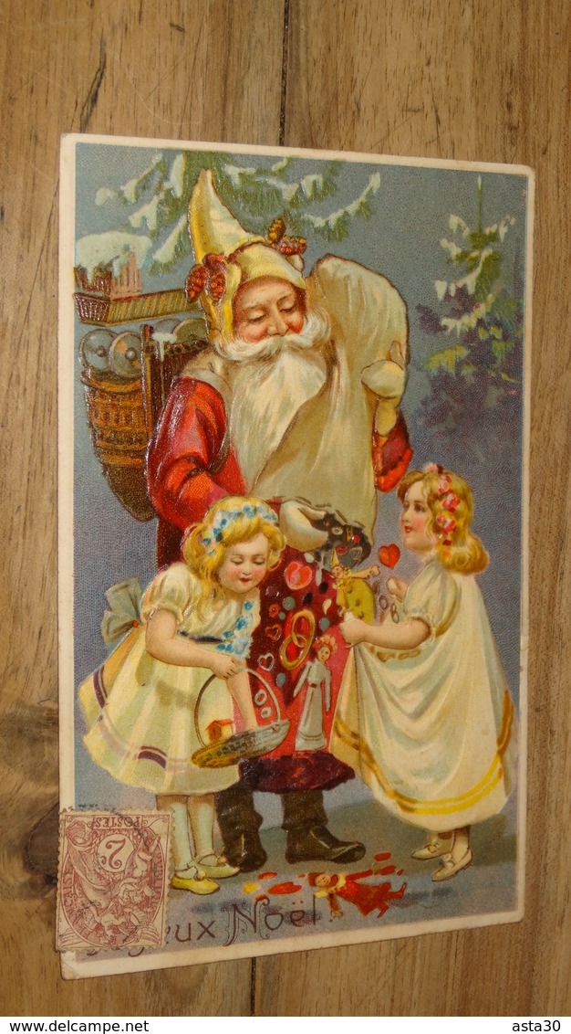 Carte Postale Pere Noel, Santa Claus,  Carte Gaufrée  …... … PHI.......2957 - Santa Claus