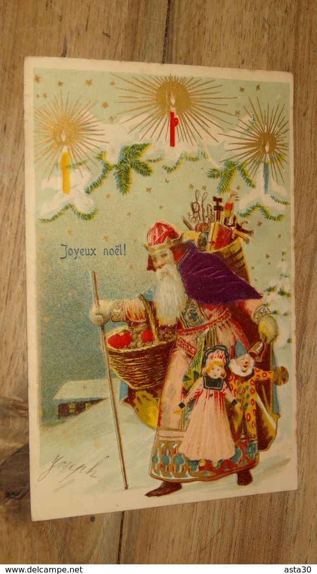 Carte Postale Pere Noel, Santa Claus,  Carte Gaufrée  …... … PHI.......2958 - Santa Claus