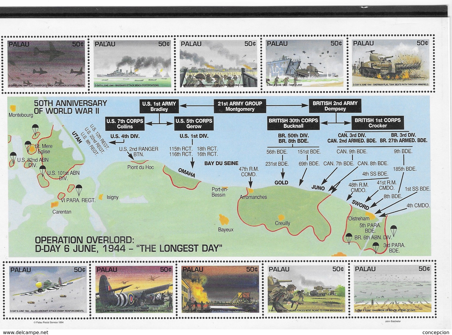 PALAU Nº 636 AL 645 - WW2 (II Guerra Mundial)